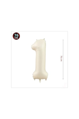 1 Yaş Rakam Krem Folyo Balon   76 CM