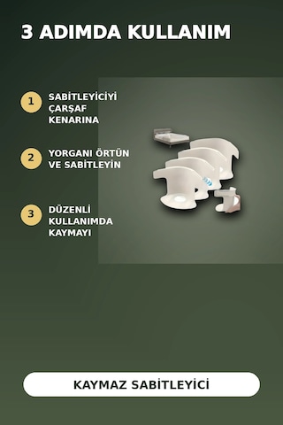 4'lü Şeffaf Kaymaz Çarşaf Ve Yorgan Sabitleyici Yatak Örtü Tutucu Pratik Ev Çözümü .
