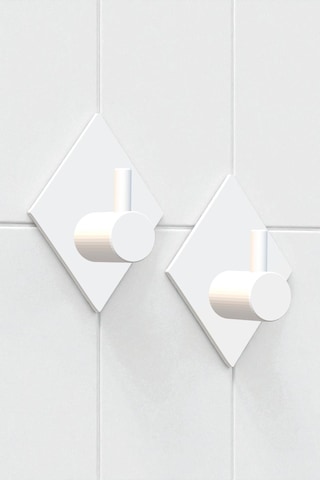 2'li Askılık Havlu Askısı, Bornoz Askısı, Kapı Arkası, Duvara Monte, Dayanıklı Malzeme, Beyaz 97 Beyaz