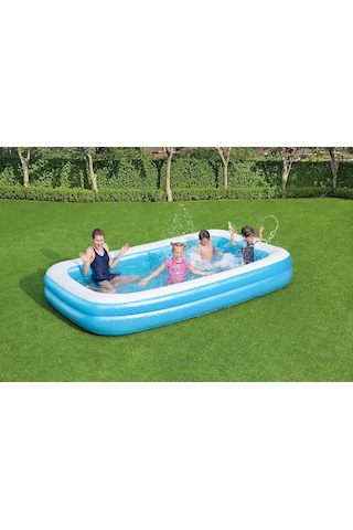 Bestway 54006 Aile Boy Şişme Havuz 262x175x51 Cm Jumbo Havuz Mavi