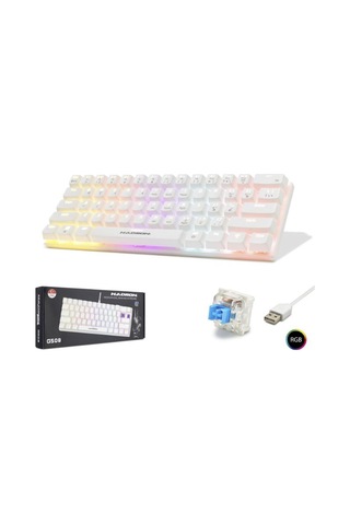 Hadron G508b Kablolu Oyuncu Mini Klavye Mekanik Blue Switch Rgb Q Beyaz