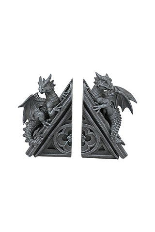 Gotik Kale Ejderhası Şeklinde Kitap Desteği, Ölçüler: 12,5 X 4 X 20,5 Cm