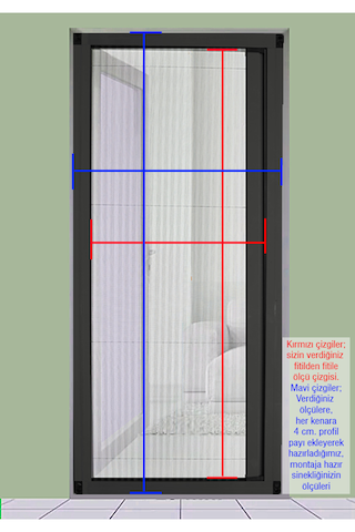 Akordeon Double Pileli Pilise Kapı Antrasit Sineklik 210x210 Istediğin Ölçüde En 210'a Kadar / Bot 210'a Kadar