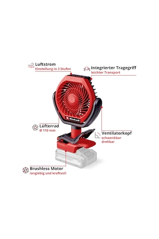 Einhell GC-CF 18/110 Li - Solo Akülü Vantilatör (Akü ve Şarj Hariç) - 3408061