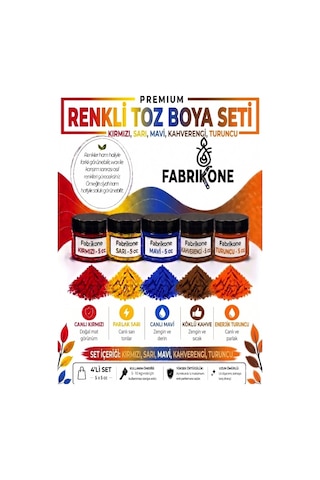 5'li Set Premium Parafin Soya Wax Toz Mum Boyası Hobi Seti - 5 Cc Kırmızı, Sarı, Mavi, Kahverengi, Turuncu Bkfab5ksrmkht5g Karışık