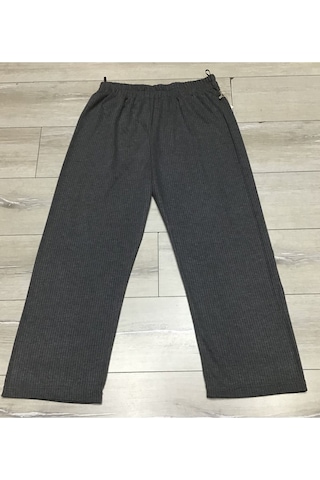 Kışlık Fitilli Kaşkorse Beli Lastikli Büyük Beden Pantolon Gri