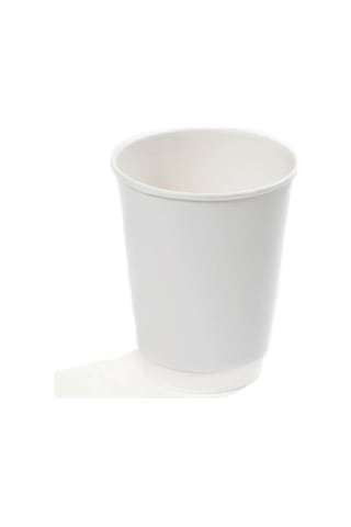 14 Oz Double Wall Karton Bardak Beyaz 500 Adet Şeffaf