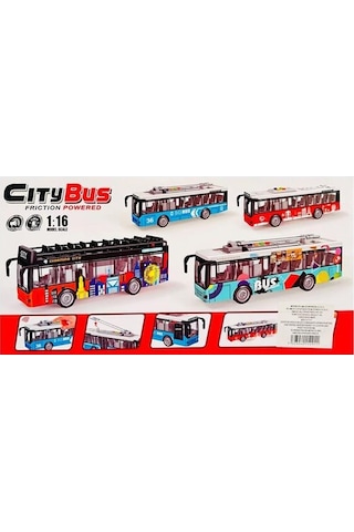 Ctoys Ses Ve Işıklı Oyuncak Şehir Otobüsü A1119-13 Kımızı