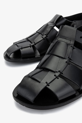 Valmenti Erkek Hakiki Deri Siyah Düz Sandalet 1152 1520 Erk Sndlt Y25 Nero Siyah