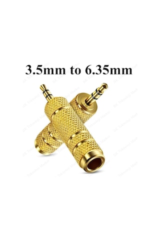 Gold Plated 3.5 Mm Erkek - 6.35 Mm Dişi Dönüştürücü Jack Adaptör