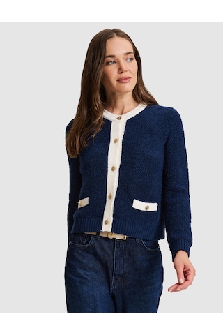 Pierre Cardin Lacivert Crop Top Triko Hırka 50331278 Vr033