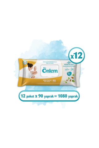 Önlem Papatyalı Islak Havlu 90x12 Adet Diğer