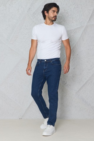 Blayn Jeans Erkek Lacivert Kot Pantolon Urban Fit Denim Esnek Rahat Kalıp Günlük Jean Pantolon