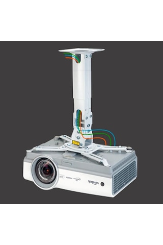 Dualtech Teleskopik Tavan Projeksiyon Cihazı Askı Aparatı 26-37 Cm Arası Ayarlanabilir Askı Aparatı