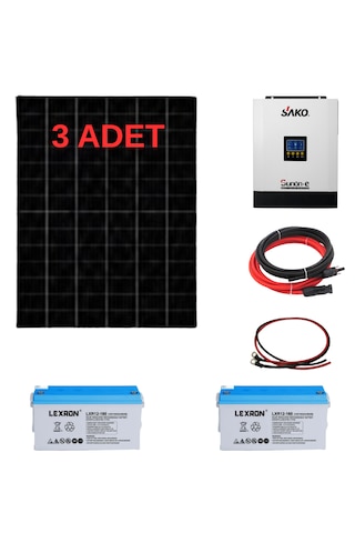 Bağ Bahçe Karavan İçin Jel Akülü Hazır Paket Solar Güneş Enerji Sistemi Paket 2