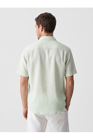 Lcwaıkıkı Classic Yeşil Regular Fit Keten Karışımlı Erkek Gömlek
