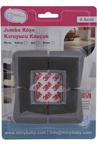 Minybaby Kauçuk Jumbo Köşe Koruyucu 4'lü Kahve Çok Renkli
