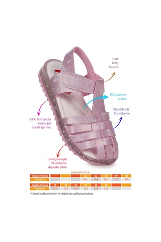 Kiko Kids 2348 Kız Çocuk Sandalet Pembe Pembe