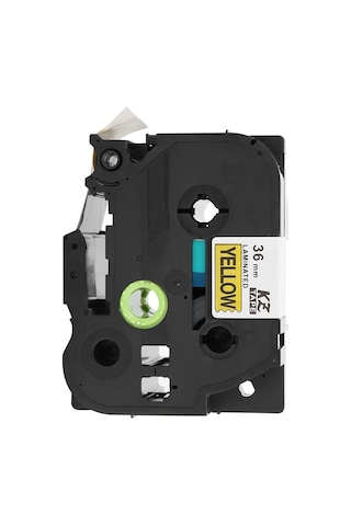 Moveevo 36mm Sarı Arka Plan Siyah Yazı Lamine Etiket Bandı, Brother Pt-9700pc/pt-9800pcn/pt-3600/pt-9500pc/pt-9200/pt-9600 İçin Uyumlu, Dayanıklı Pet Malzeme, Net Baskı 1 Adet