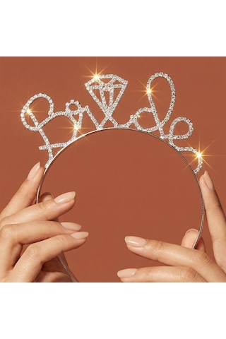 Valmont Accessories Bride Kristal Taşlı Işıltılı Bekarlığa Veda Tacı