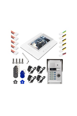 Powermaster 37t4 2 Daire 7 Nfc Destekli Görüntülü Diafon Kapı Zili Interkom Akıllı Ev Güvenliği Sistemi