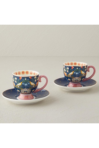 Bk Gift Wingy New Bone China 4 Parça 2 Kişilik Kahve Fincan Takımı 100 Ml Lacivert Şık Fincan Seti Kobitmeyencom36719 Bk Gift Diğer