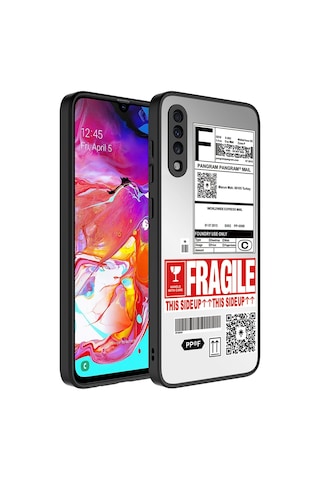 Galaxy Uyumlu A70 Kılıf Aynalı Desenli Kamera Korumalı Parlak Tchs Mirror Kapak - Fragile Fragile