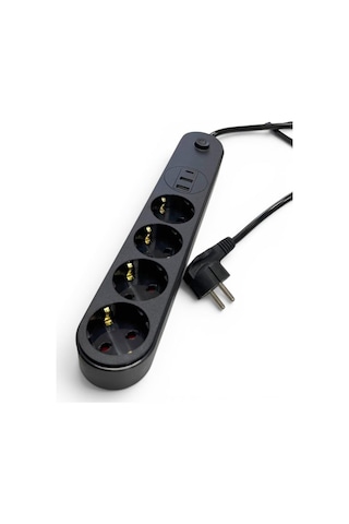 Forline 4 Soketli Type-c + 2 Usb Girişli 2metre Kablolu Akım Korumalı Grup Priz 2 M