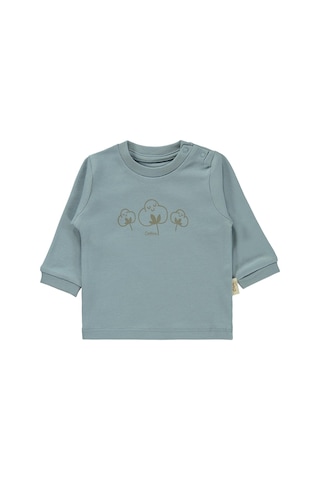 Civil Baby Organik Pamuklu 1-9 Ay Sweatshirt - Mavi