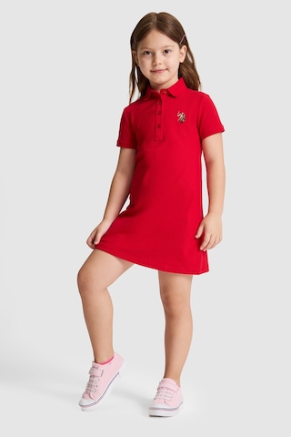 U.S. Polo Assn. Kız Çocuk Kırmızı Elbise Örme 50325597-vr171 Basıc Kırmızı
