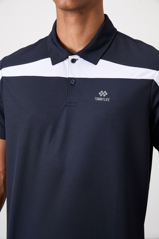 Tommy Life Lacivert Polyester Nefes Alan Dokulu İnce Esnek Standart Fit Polo Yaka Erkek Performans T-shirt - 8 Lacivert