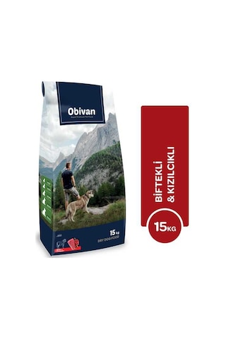 Obivan Biftekli & Kızılcıklı Köpek Maması 15 Kg