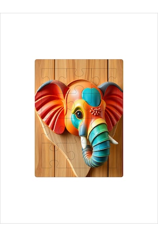 12 Parça Mdf Lazer Kesim Çocuk Puzzle Yapboz 14 X 19 Cm V3