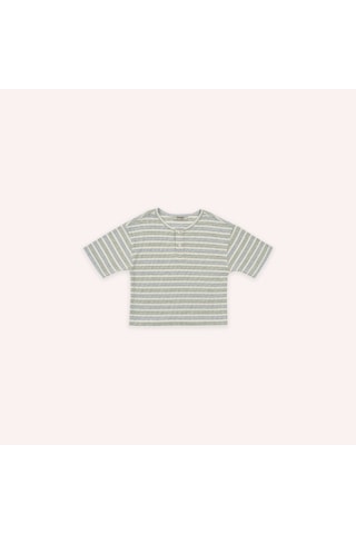 Panço Erkek Çocuk Çizglii T-shirt Ekru