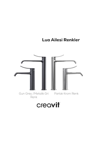 Creavit Lua Şelale Lavabo Armatürü Metalik Gri Bt.lu1500gr