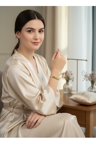 Xuping Kalp Detaylı Gold Renk Ayarlanabilir Bileklik Çok Renkli 49419389