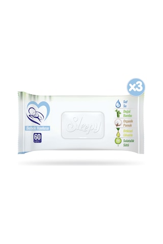 Sleepy Natural Bebek Havlusu 3 x 60'lı 180 Yaprak