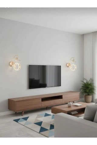 Bohem Aydınlatma Modern Gold Halka Kristal Duvar Apliği 3 Renk Led Beyaz Sarı Günışığı Gold