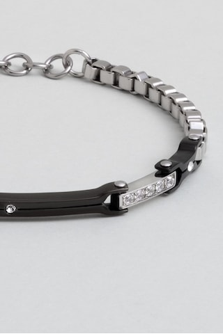 So Chic Zirkon Taş Detaylı 19 Cm Çelik Erkek Bileklik Çelik