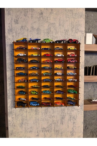 Oyuncak Araba Rafı Mobilya Turuncu