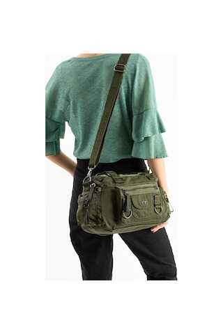 Kadın Omuz Çantası Çapraz Askılı Postacı Bayan Çantası 21 31 Cm Poliamid Hafif Kumaş Kol Çantası Yeşil