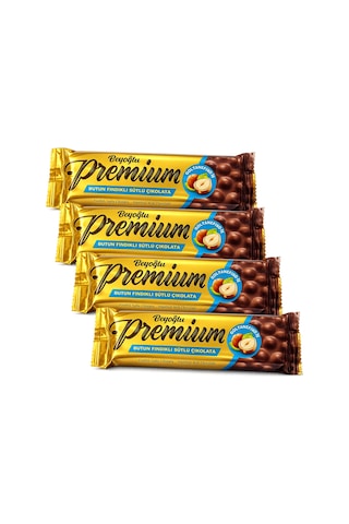 Beyoğlu Premium Bütün Fındıklı Çikolata 75 Gr X 4 Adet