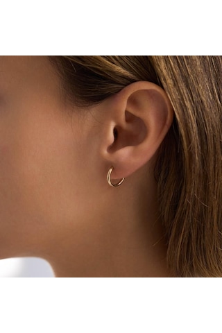 14k Altın Halka Küpe 1,2 Mm 1.2 Cm Gizli Kilit T14305 Renkli