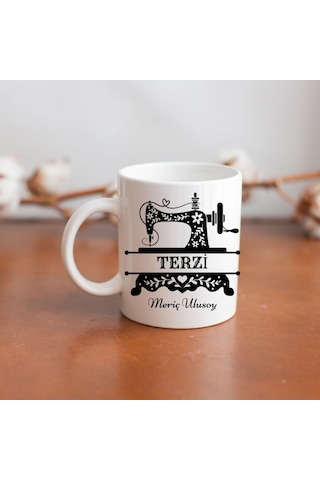 Terzilere Özel Tasarımlı İsim Yazılabilir Hediye Kupa Bardak Renk