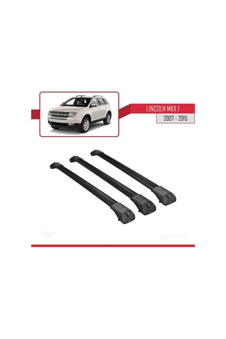 Lincoln Mkx 2007-2015 Arası İle Uyumlu Ace-1 Ara Atkı Tavan Barı Siyah 3 Adet Bar