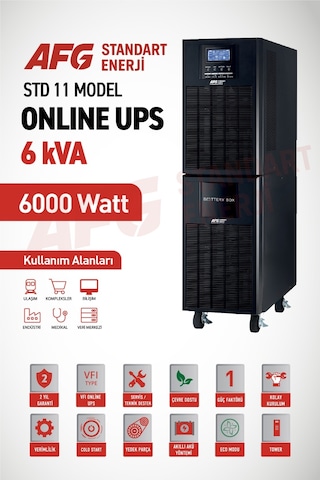 Standart Enerji Afg 6 Kva Online Ups - 5400w Kesintisiz Güç Kaynağı
