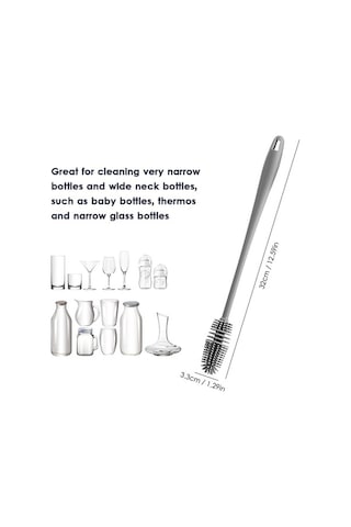 Flybuy Süt Şişesi Temizleme Fırçası, Kauçuk Kıllı, Uzun Saplı, Vakumlu Matara Ve Termos Fırça