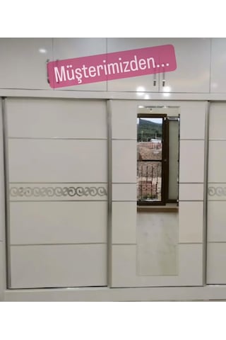 D-20 Altın 80 x 9 cm Sibu Aynalı Pleksi Mobilya Dolap Süsü