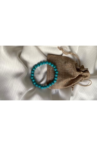 Kese Hediyeli Turkuaz Doğal Taş Bileklik Turkuaz