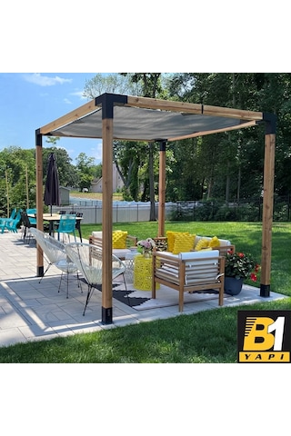 Pergola Kamelya Köşe Bağlantı Aparatı 3 Kollu 4 Adet Siyah